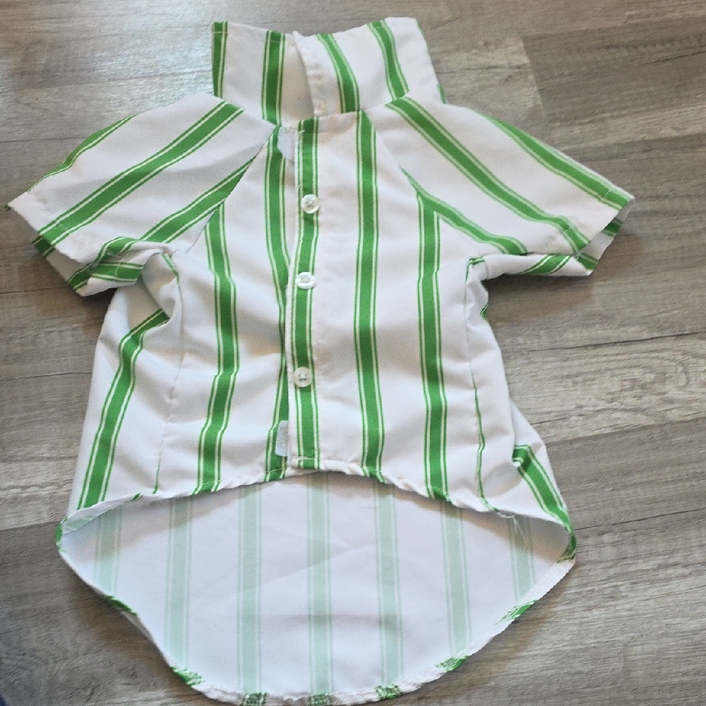 Green Striped Dog Shirt